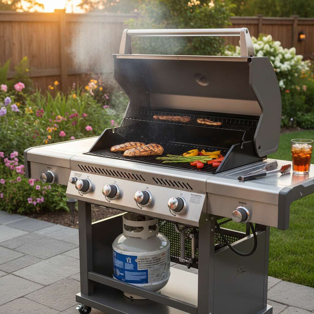 Gasgrill für ein schnelles und gleichmäßiges Grillen. 