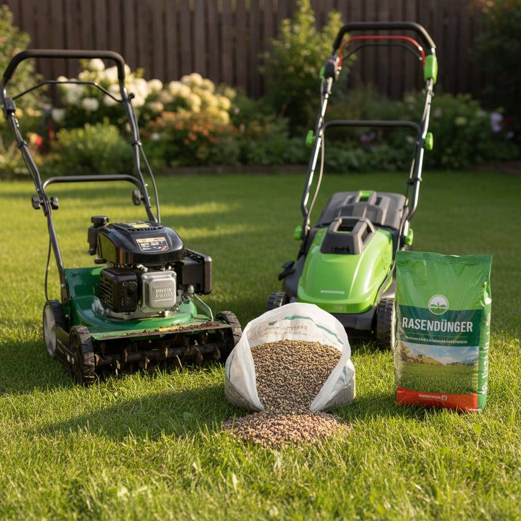 Rasenmäher- und Vertikutierer, Rasendünger- und Samen